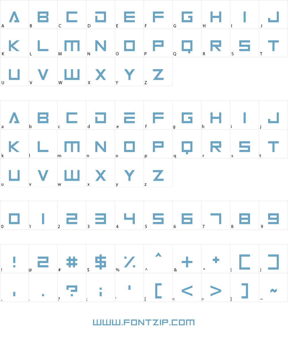 Android 101 Font Character